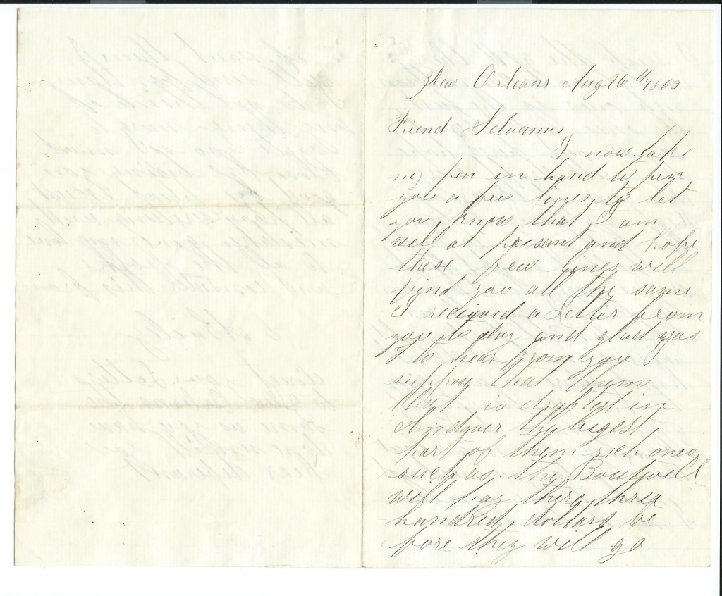 Letter dated August 26, 1863: Front