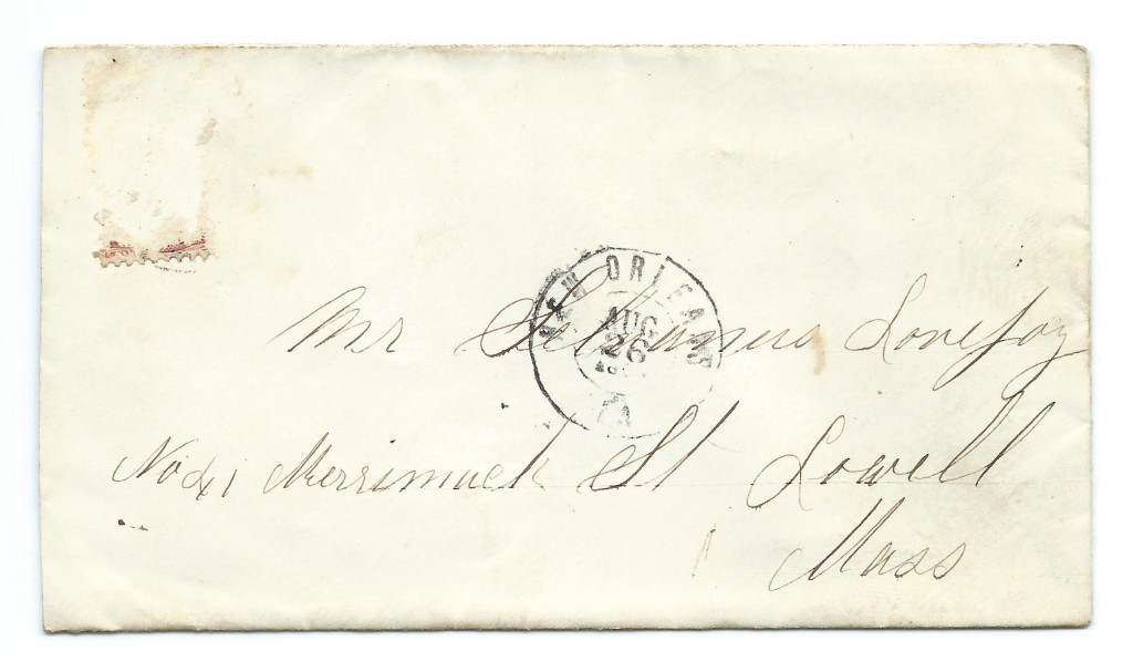 Letter dated August 26, 1863: Envelope