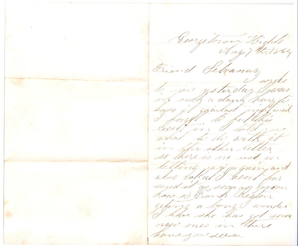 Letter dated August 7, 1864: Front