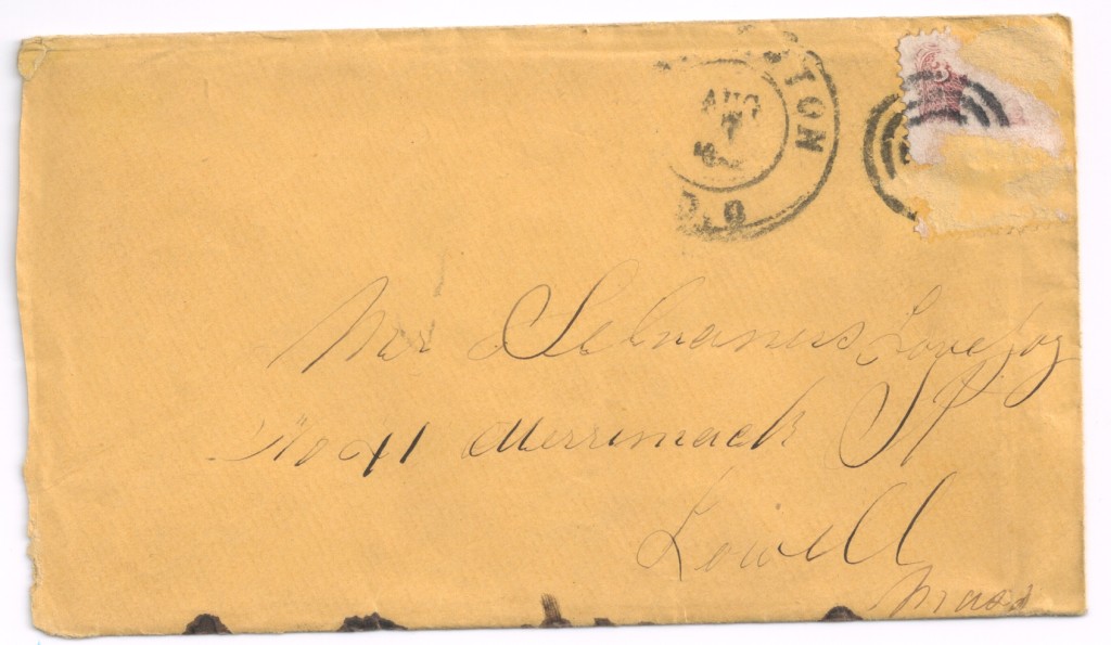 Letter dated August 7, 1864: Envelope
