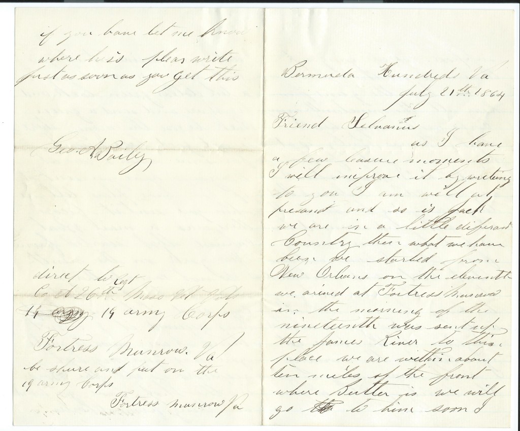 Letter dated July 21, 1864: Front