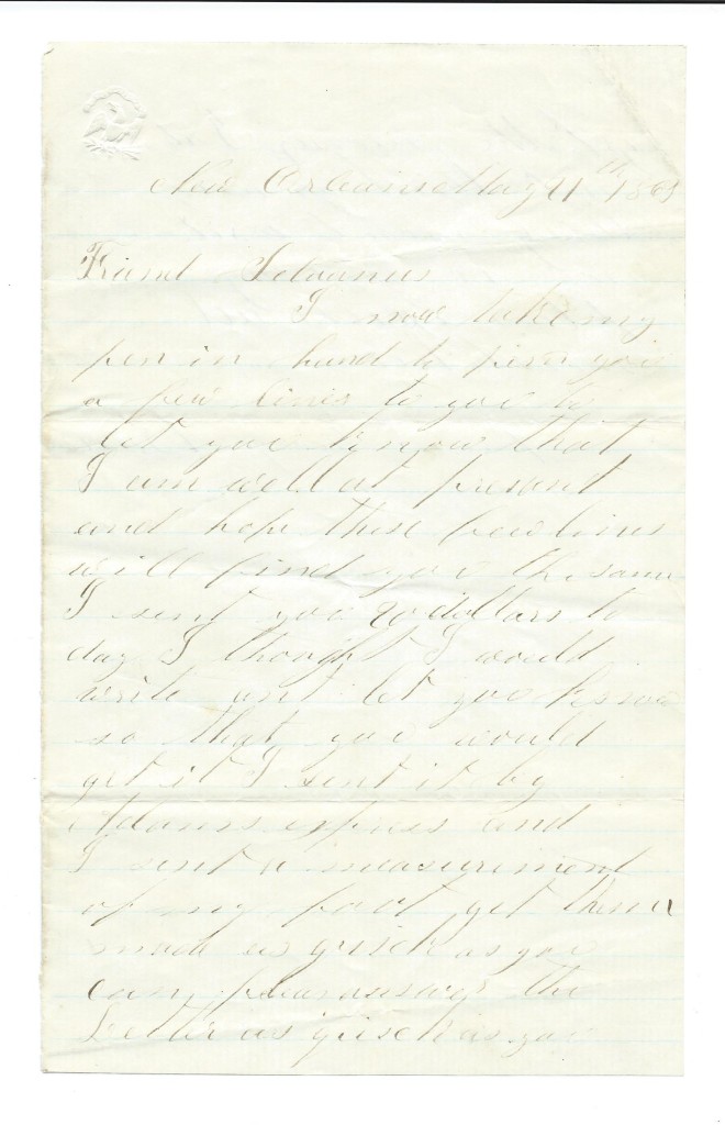 Letter dated May 21, 1863: Page 1