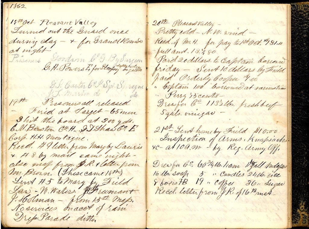 Henry S. Robinson Diary, October 18th-21st 1862