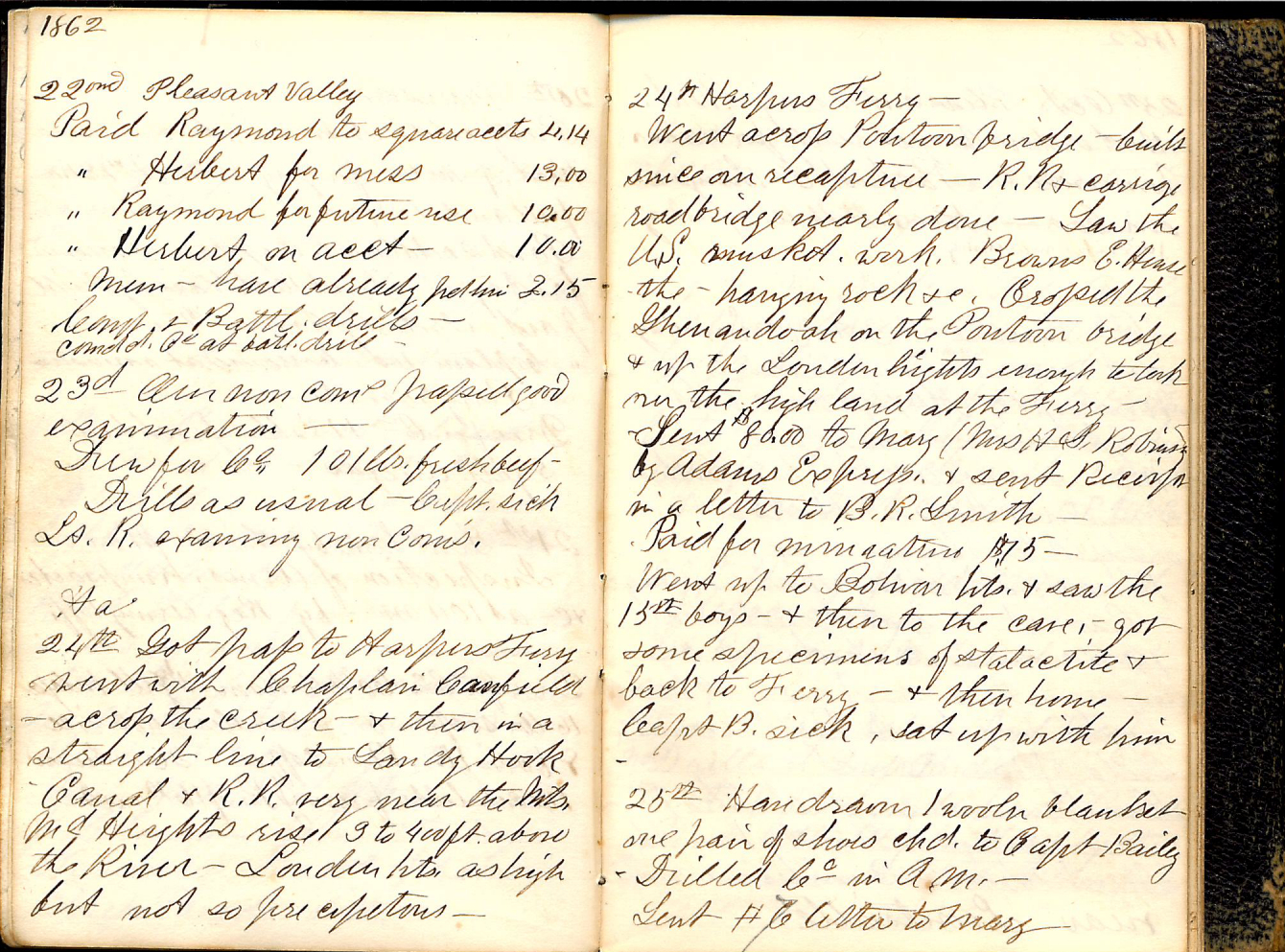 Henry S. Robinson Diary, October 22nd - 25th 1862