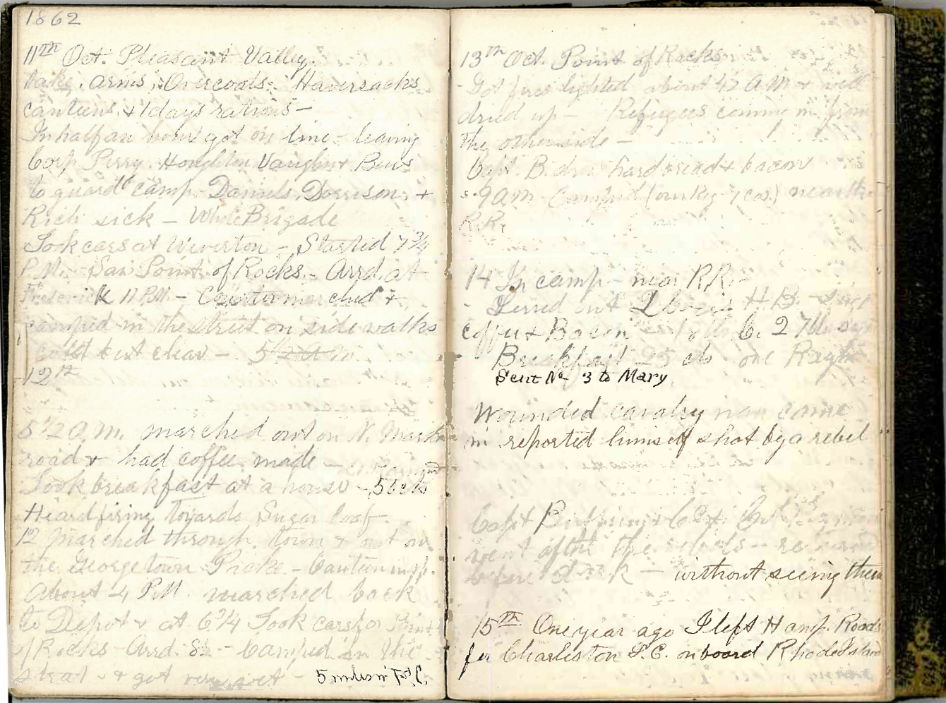 Henry S. Robinson Diary, October 11th - 15th 1862